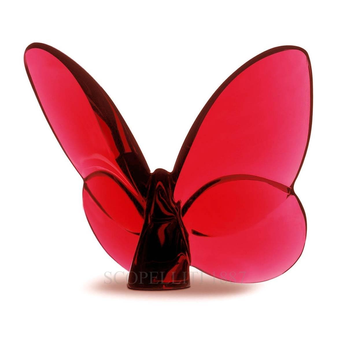 baccarat french design red porte bonheur butterfly