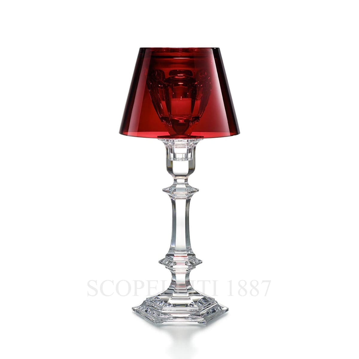 Baccarat Harcourt Our Fire red crystal Candlestick