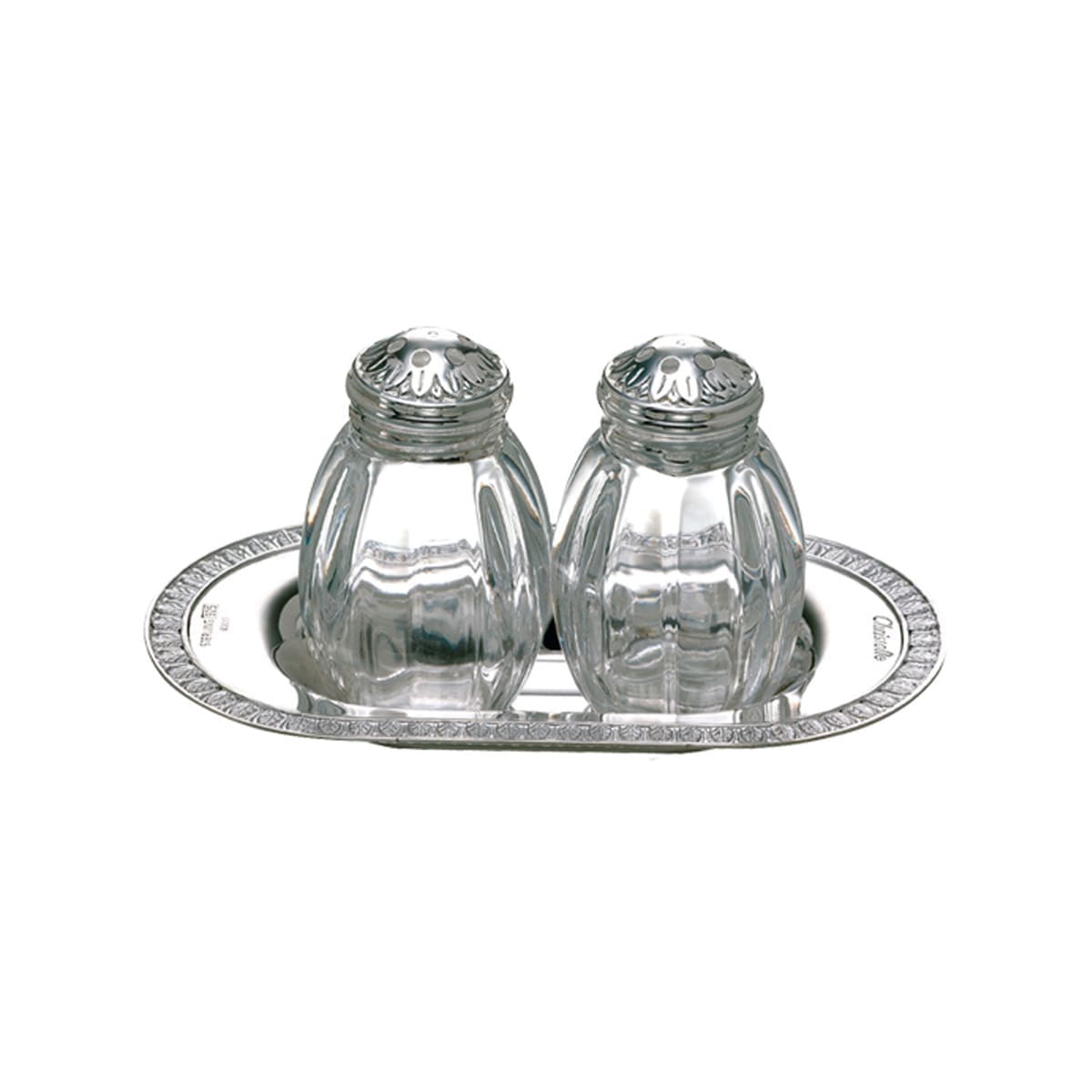 Christofle Malmaison Salt and Pepper Shakers and serving dish