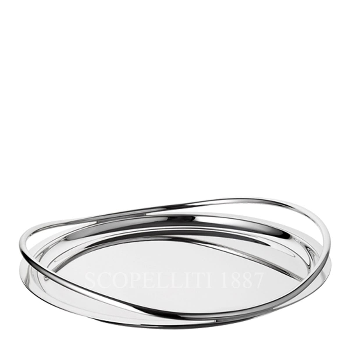 Christofle Vertigo Silver Plated Round Serving Tray – Large