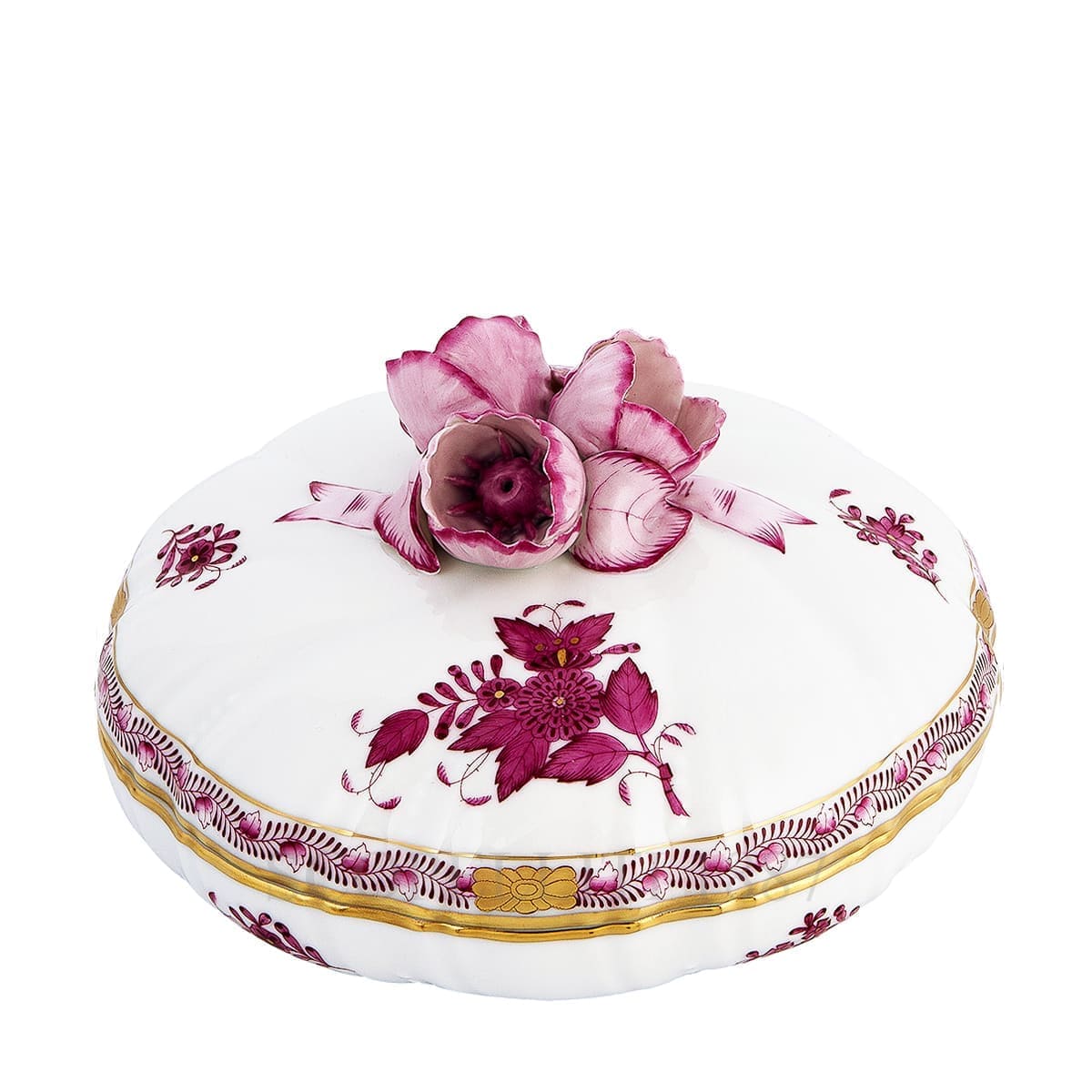 herend porcelain apponyi candy box pink with rose