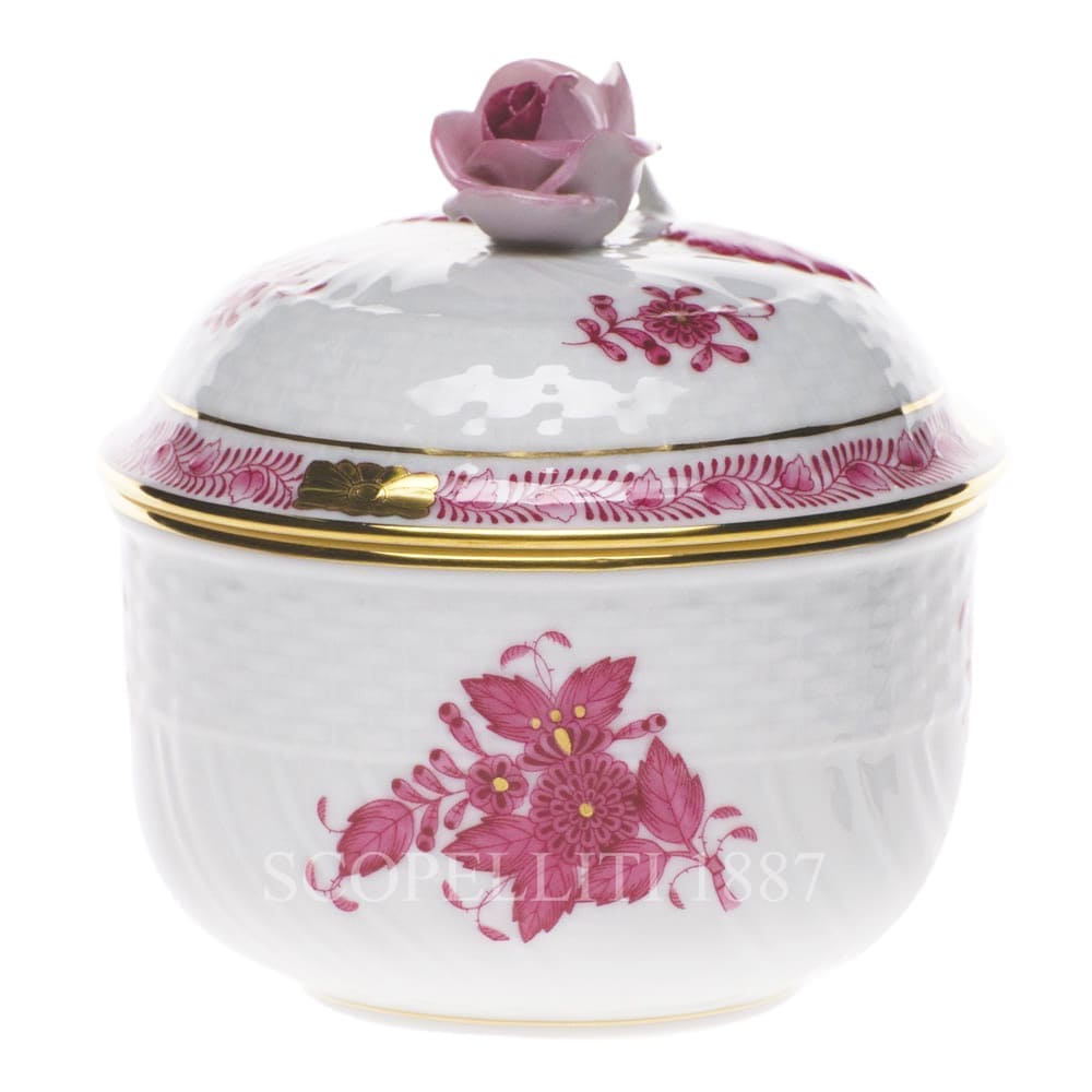 herend porcelain apponyi covered sugar pink with rose