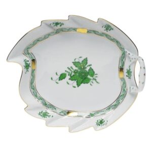 herend porcelain apponyi leaf dish green