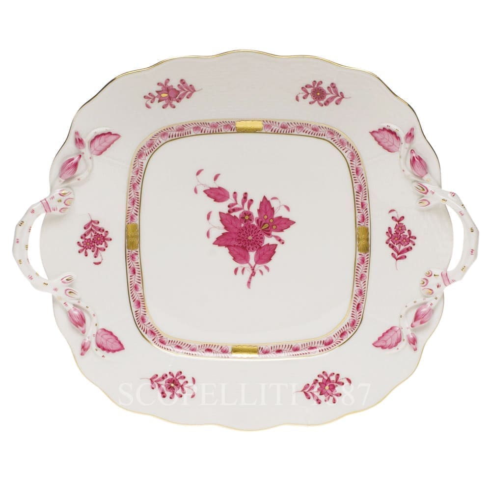 herend porcelain apponyi square cake plate pink
