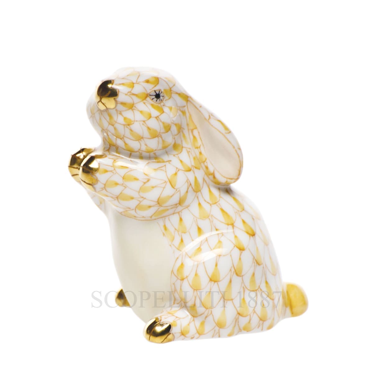 herend porcelain bunny figurine golden
