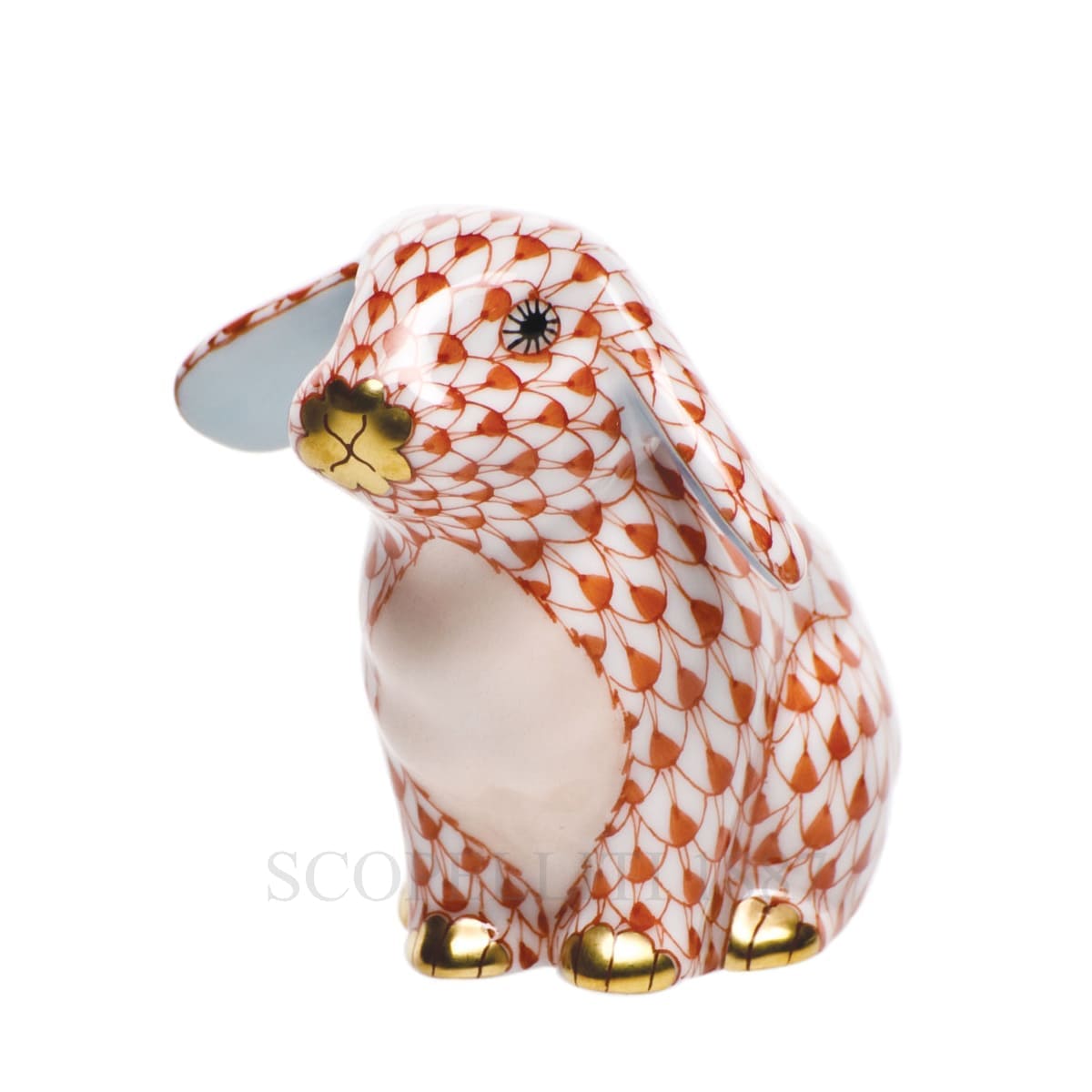 herend porcelain bunny figurine orange