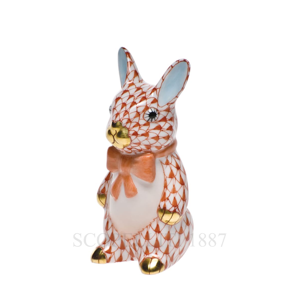 herend porcelain bunny figurine orange
