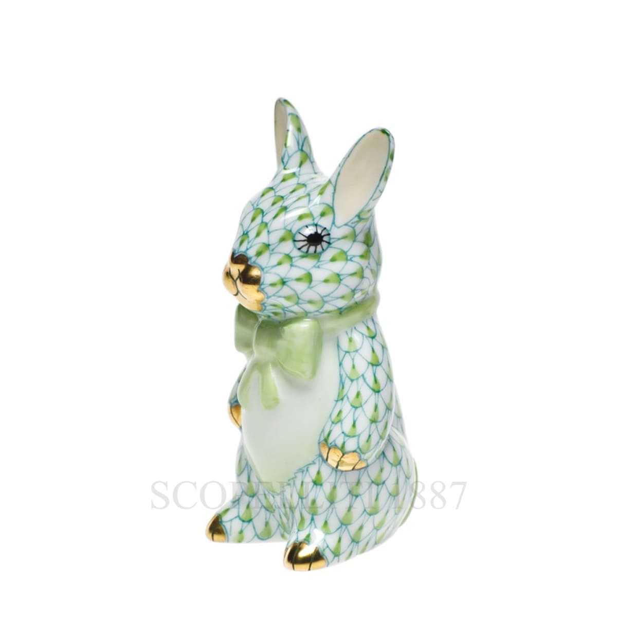 herend porcelain bunny figurine green