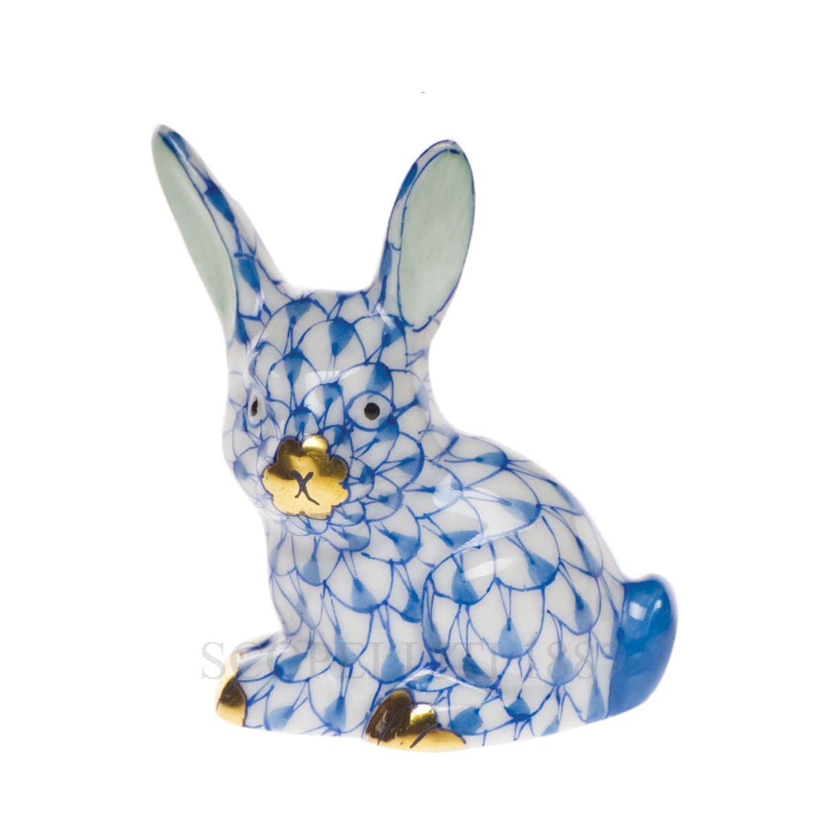 herend porcelain bunny figurine blue