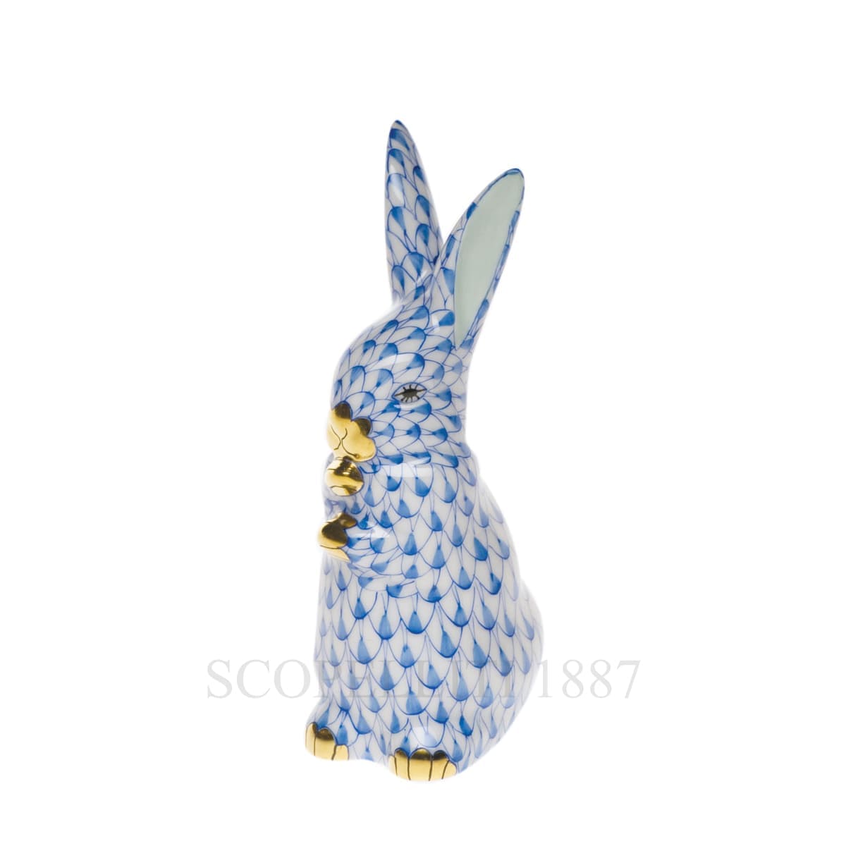 herend porcelain bunny figurine blue