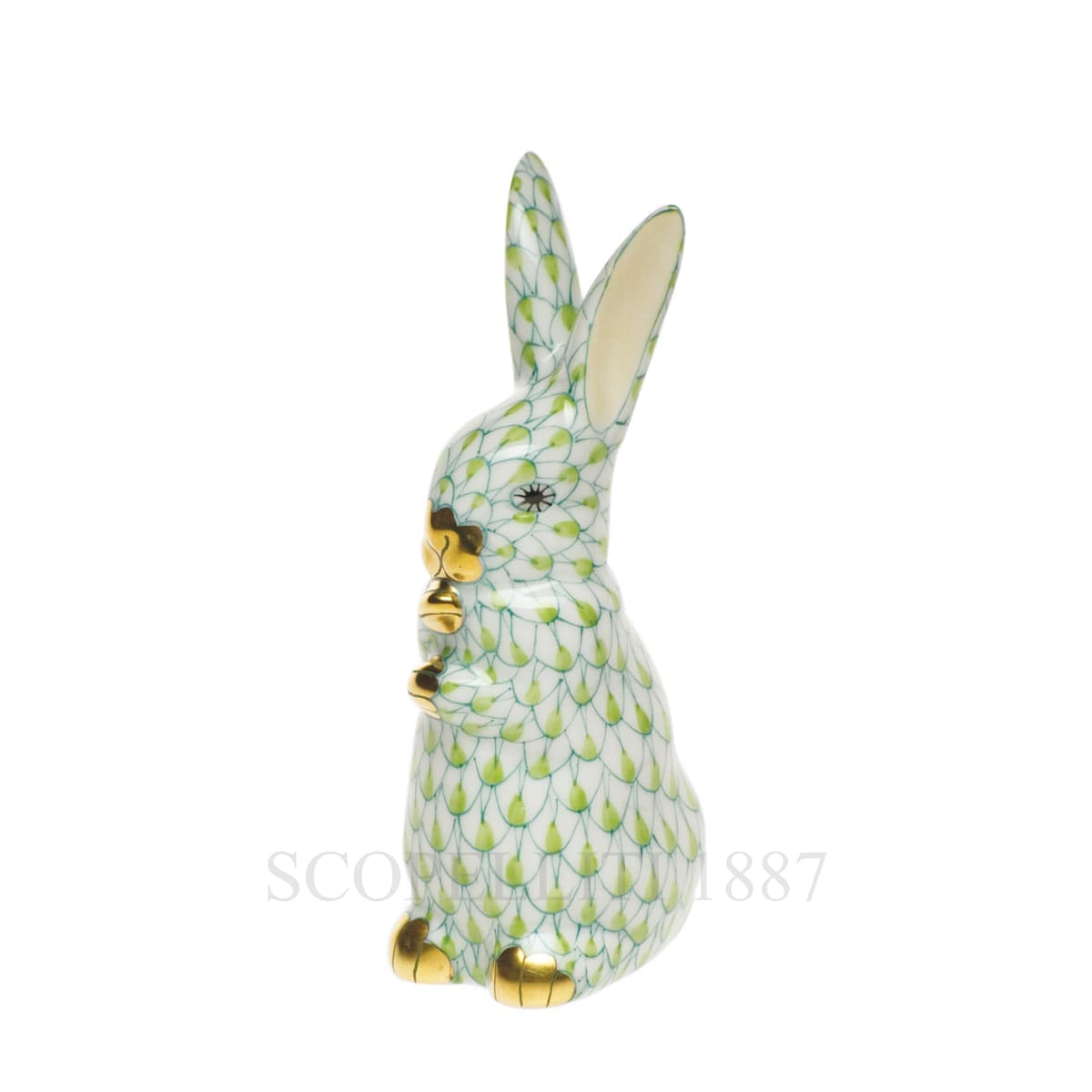 herend porcelain bunny figurine light green