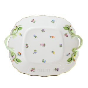 herend handpainted porcelain milles fleurs square cake plate