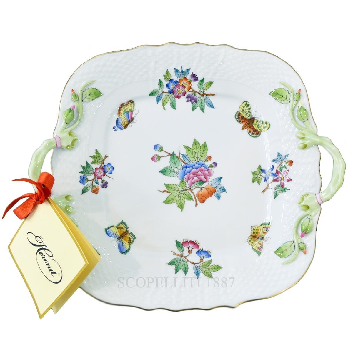 herend porcelain queen victoria square cake plate