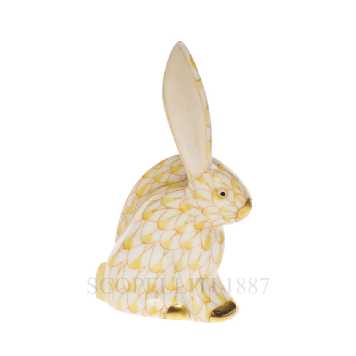 herend porcelain rabbit figurine golden