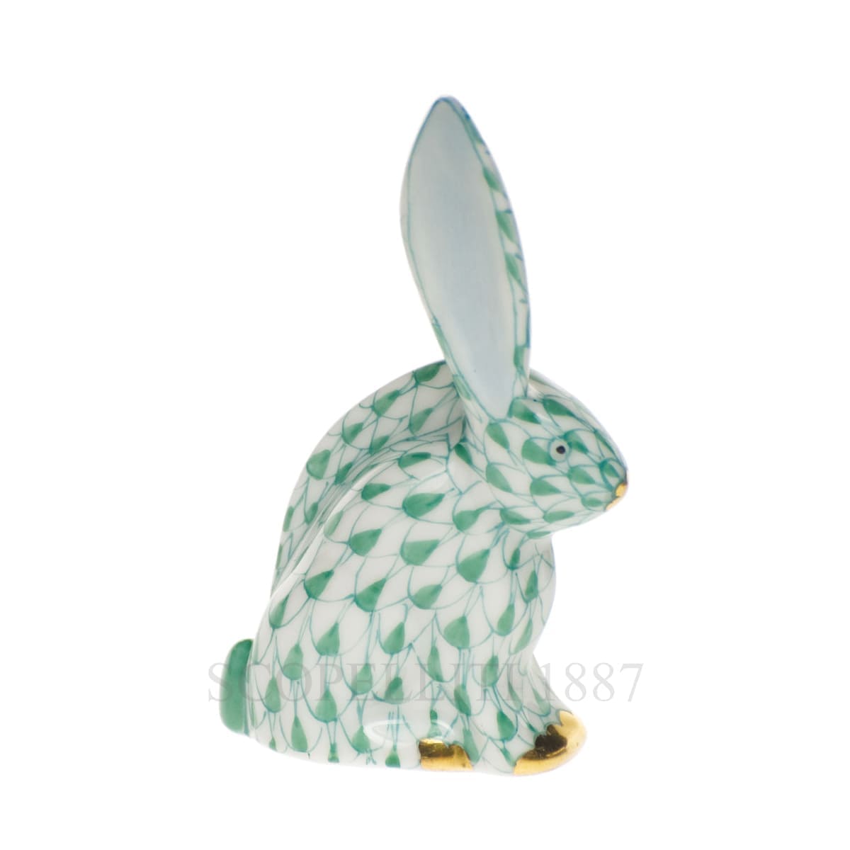 herend porcelain rabbit figurine green