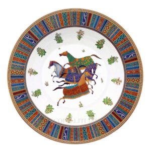 hermes paris cheval dorient designer porcelain round deep platter