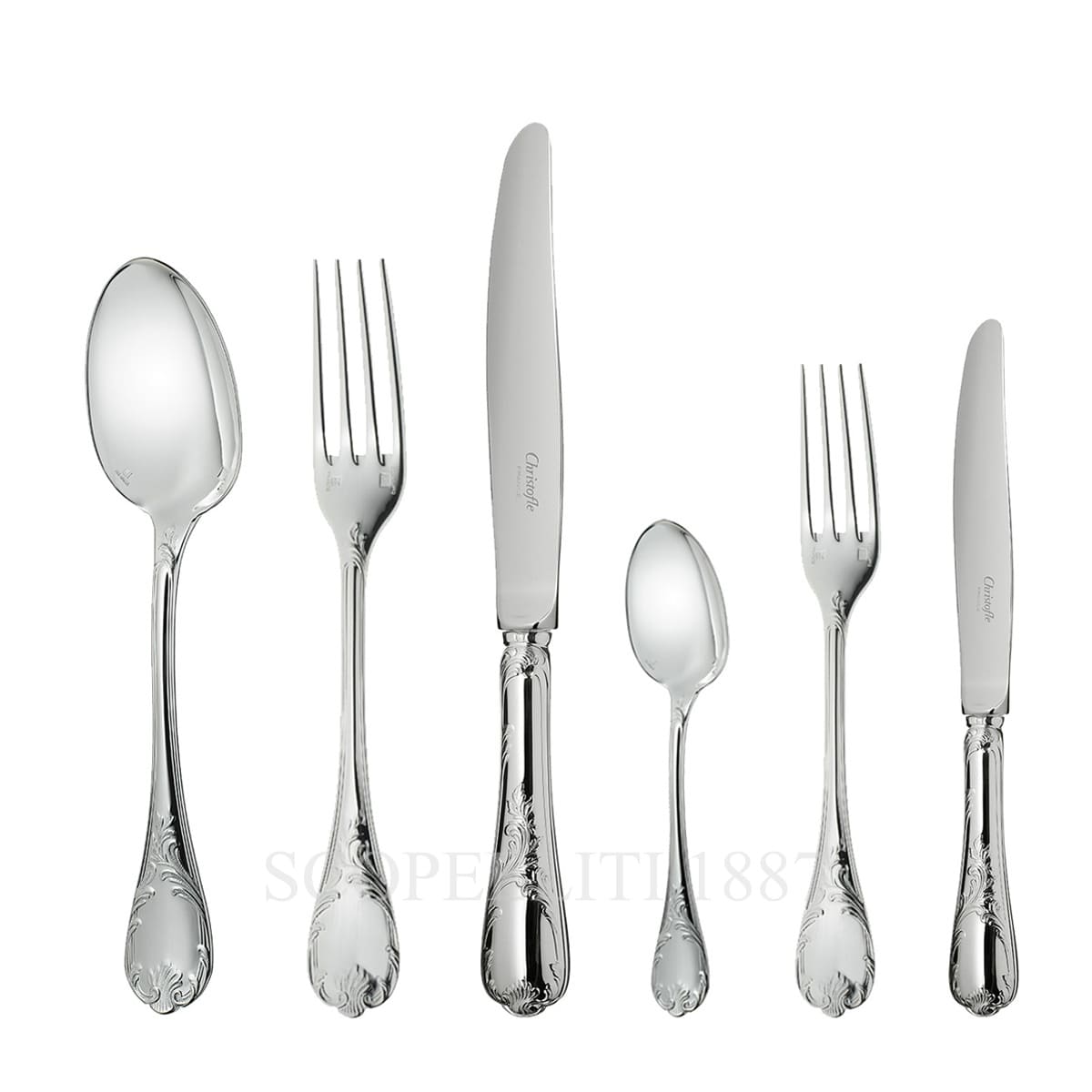 Christofle Marly 24 pcs Sterling Silver Cutlery Set