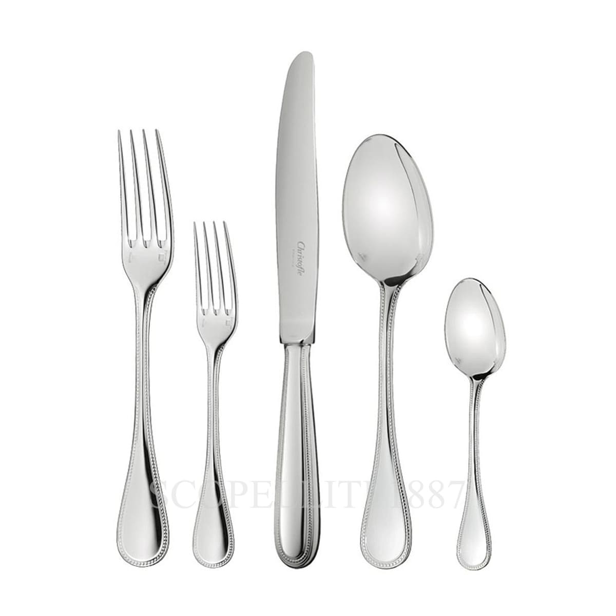 Christofle Perles 2 Stainless Steel Cutlery Set