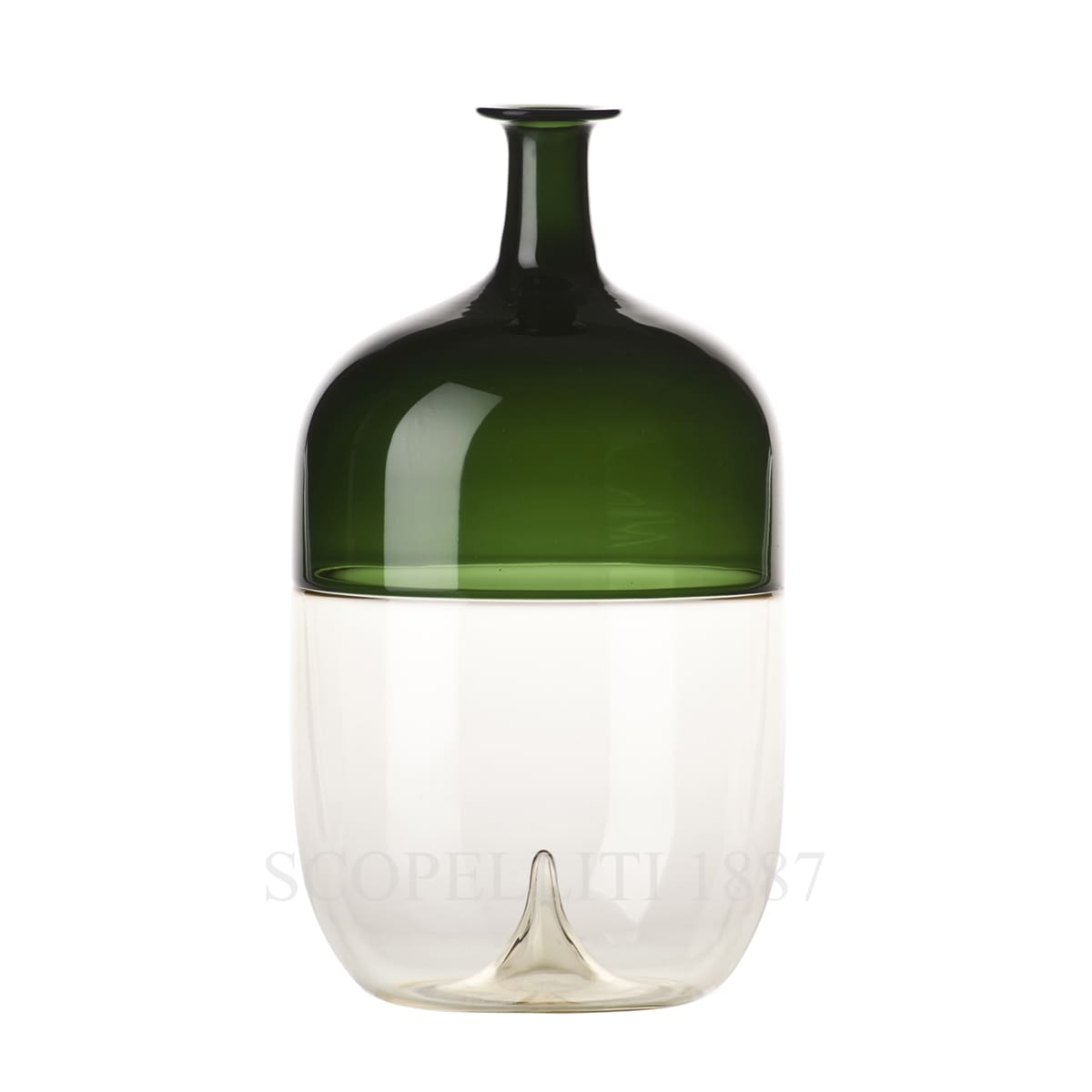 venini bolle murano glass italian design bottle straw yellow grass green