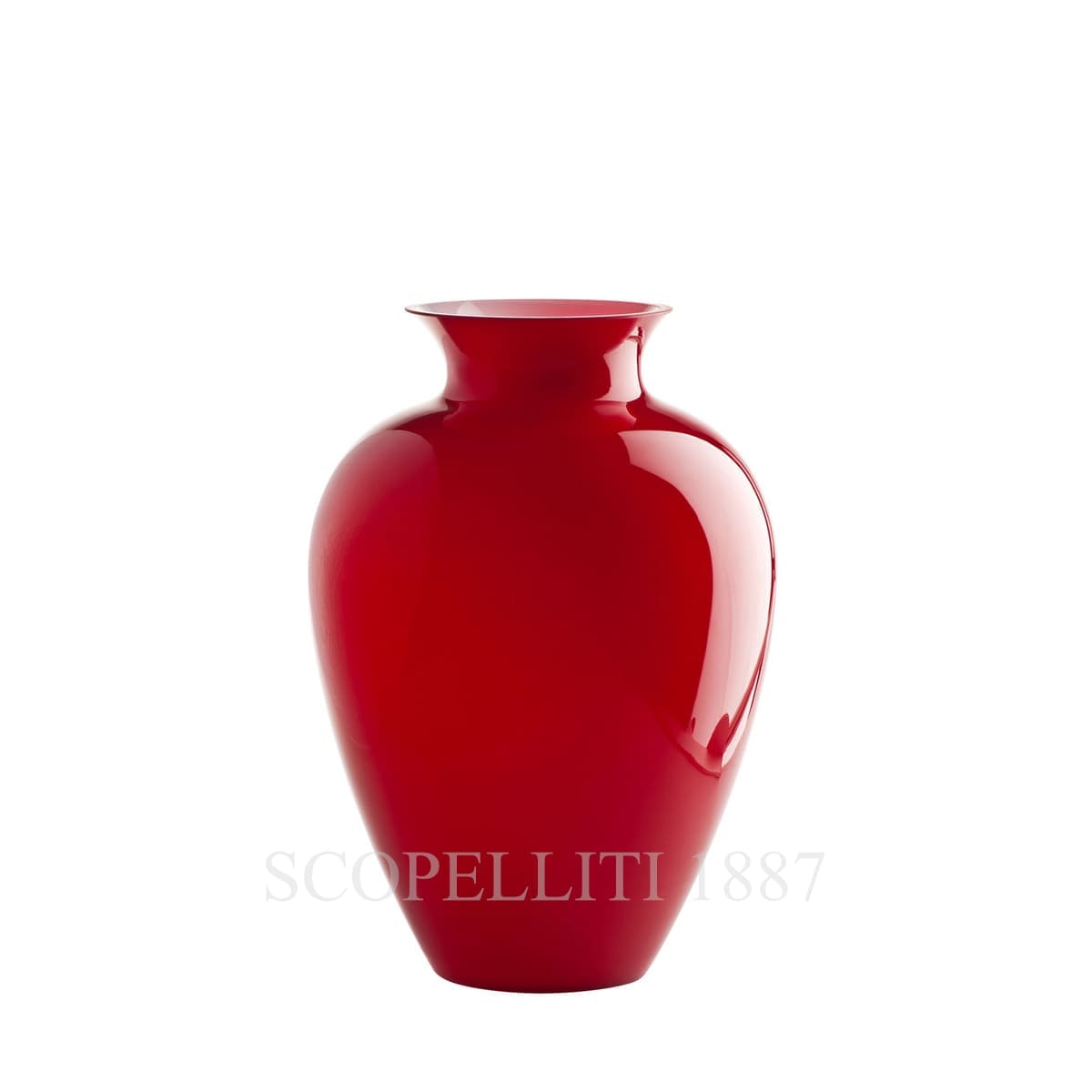 venini labuan italian designer murano glass vase red