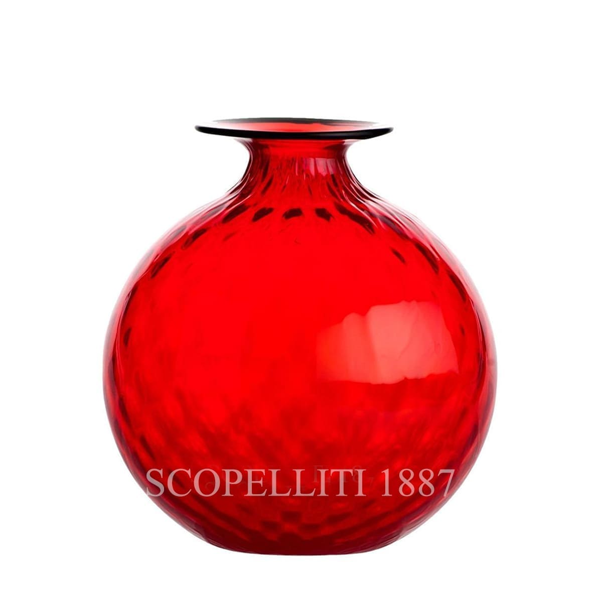 Venini Monofiore Balloton Vase medium red