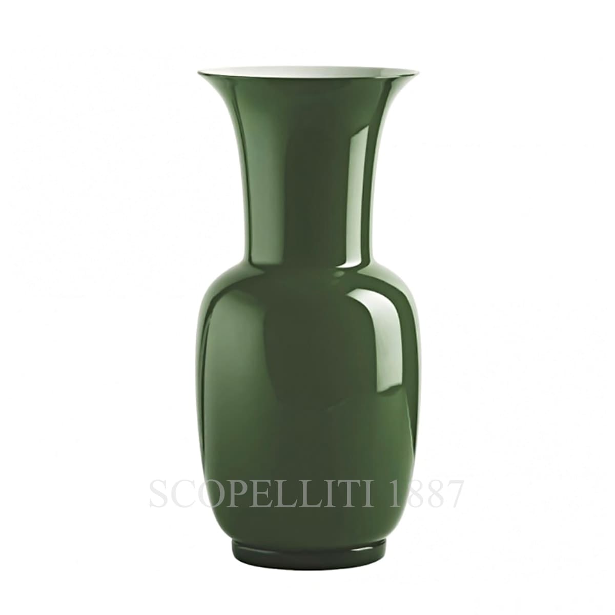 venini opaline italian murano glass vase green
