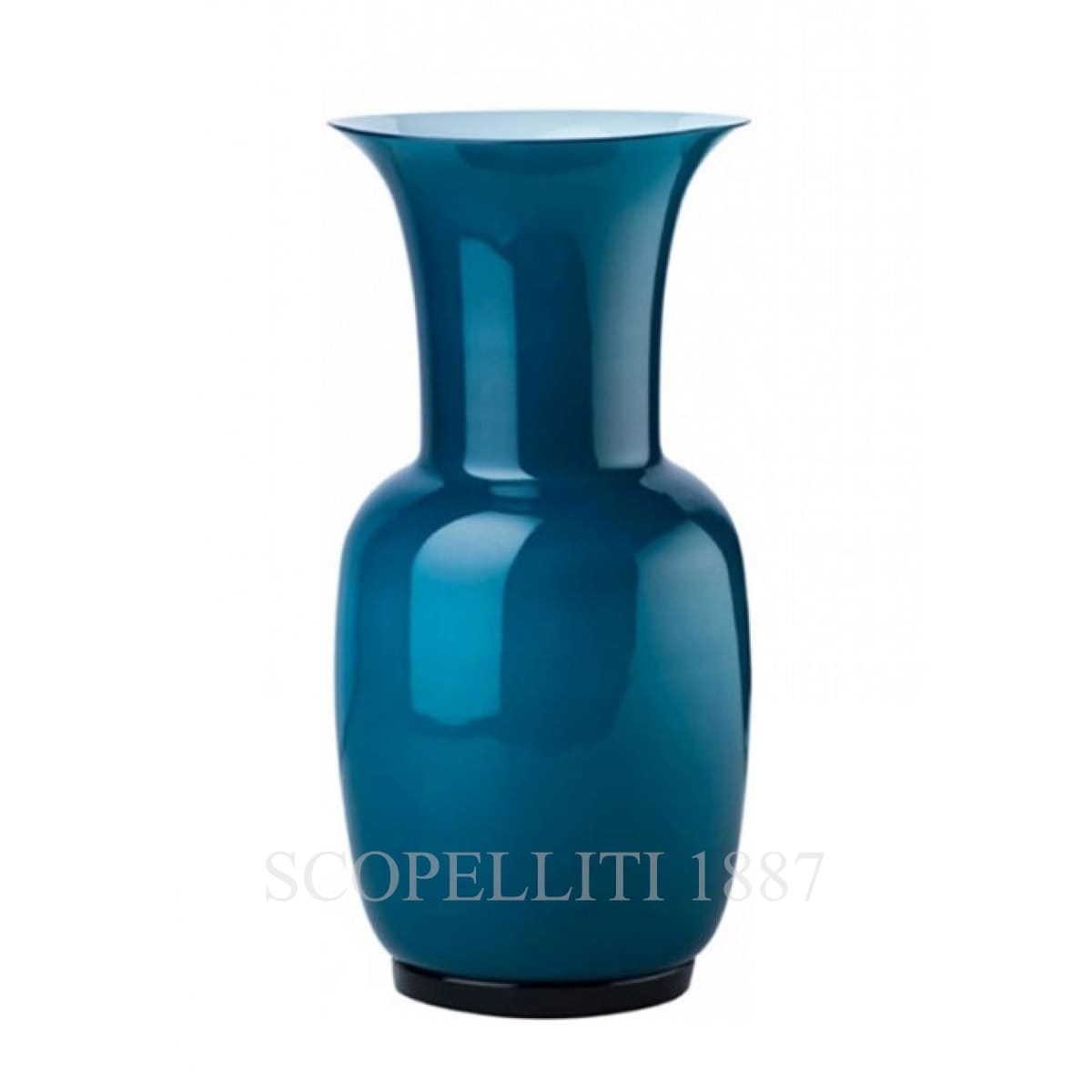 venini opaline italian murano glass vase blue