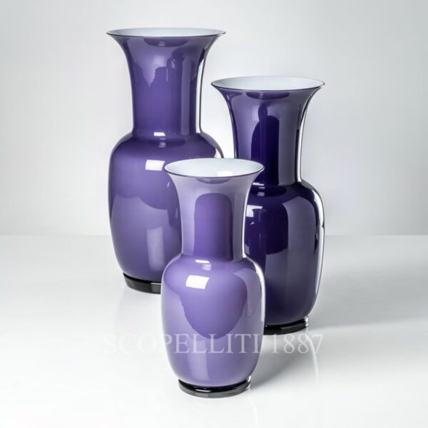 murano glass vase indigo violet