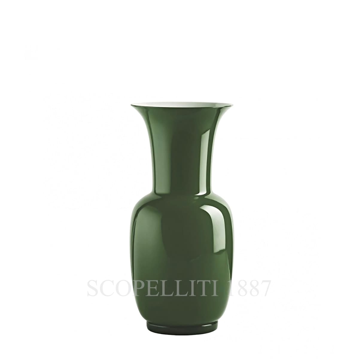 venini italian glass vase green