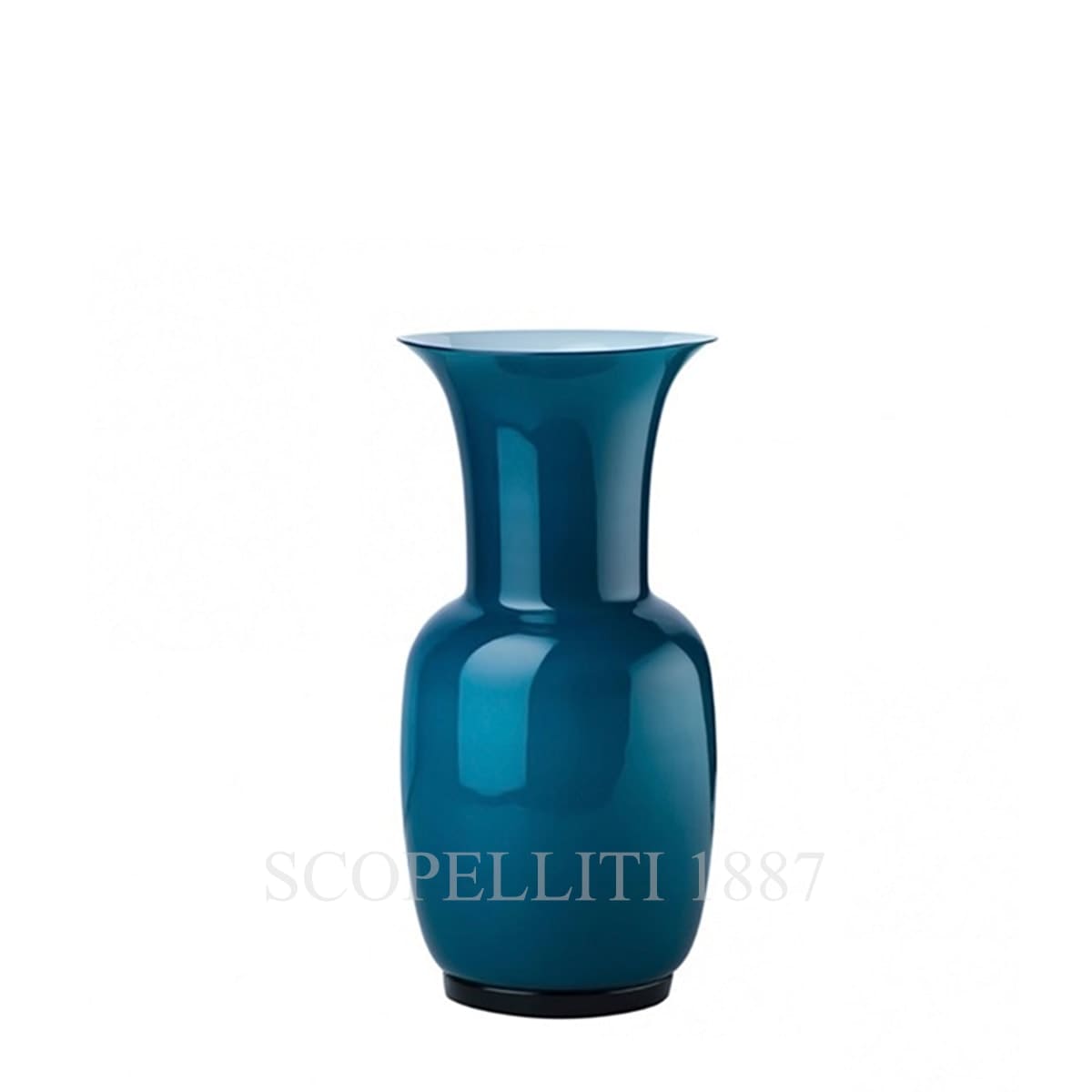 venini italian glass vase blue