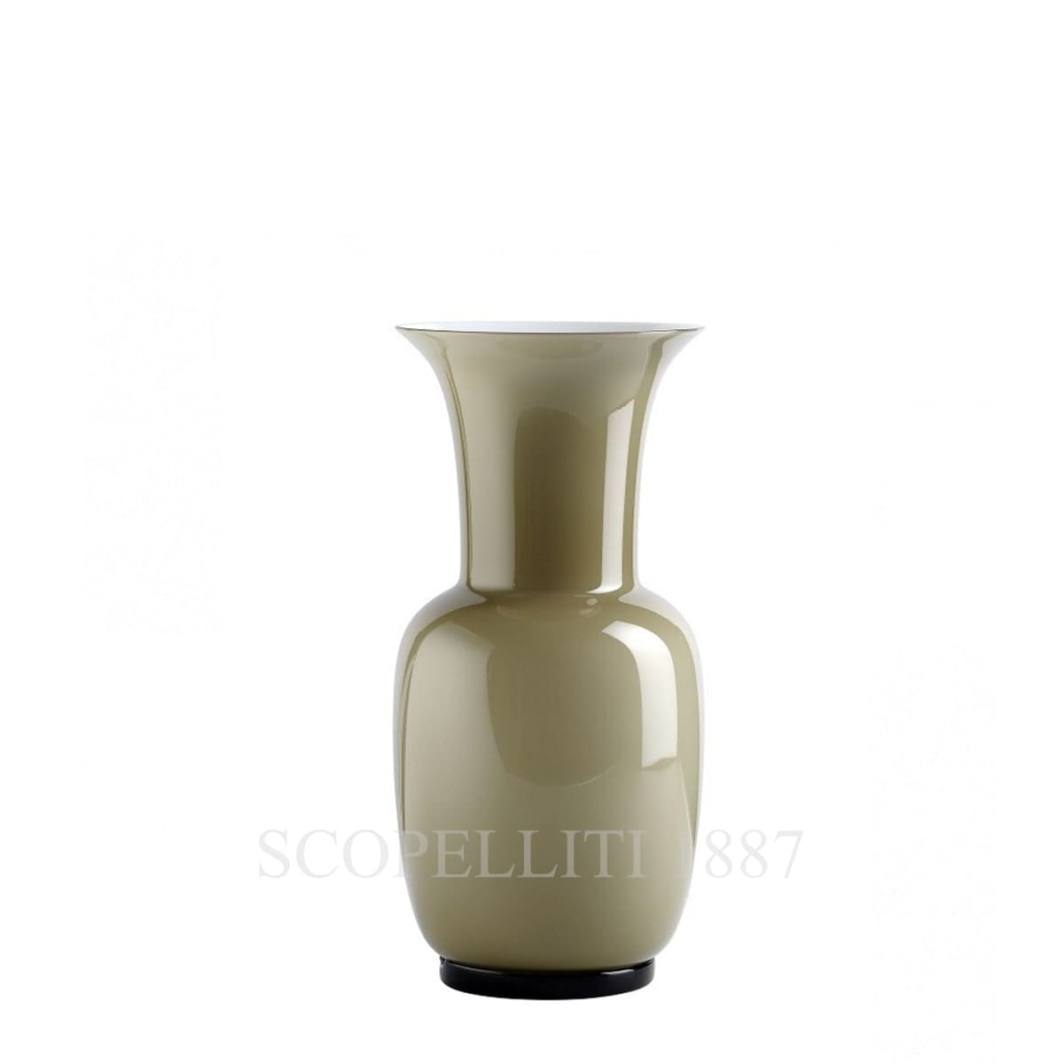 venini murano glass italian design grey vase opalino
