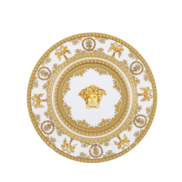 versace i love baroque white golden small plate fine italian design
