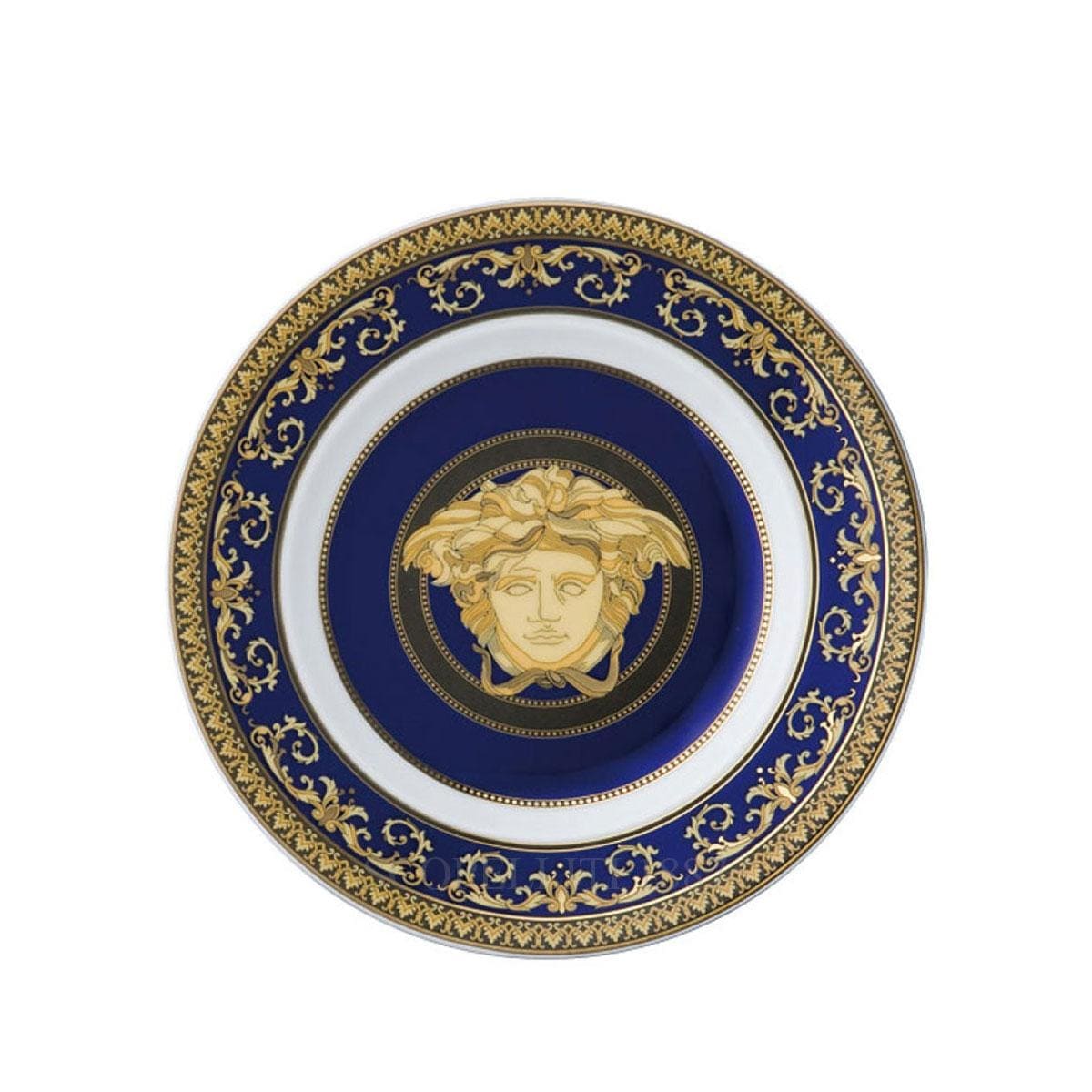 versace italian design medusa blue golden small plate