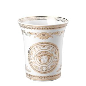 versace italian design medusa gala vase white and golden small