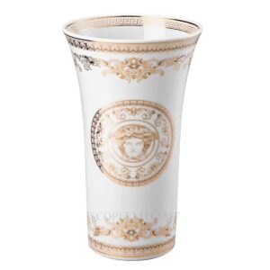 versace italian design medusa gala vase white and golden large