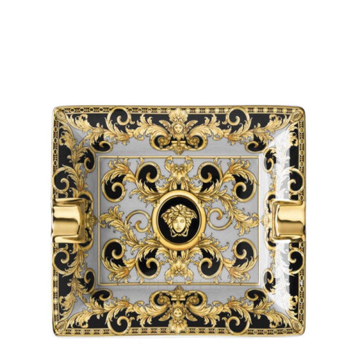 versace italian design prestige gala square ashtray golden