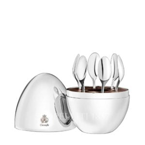 mood by christofle 6 espresso spoons with egg case
