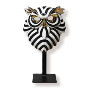 lladro owl fierce mask with stand