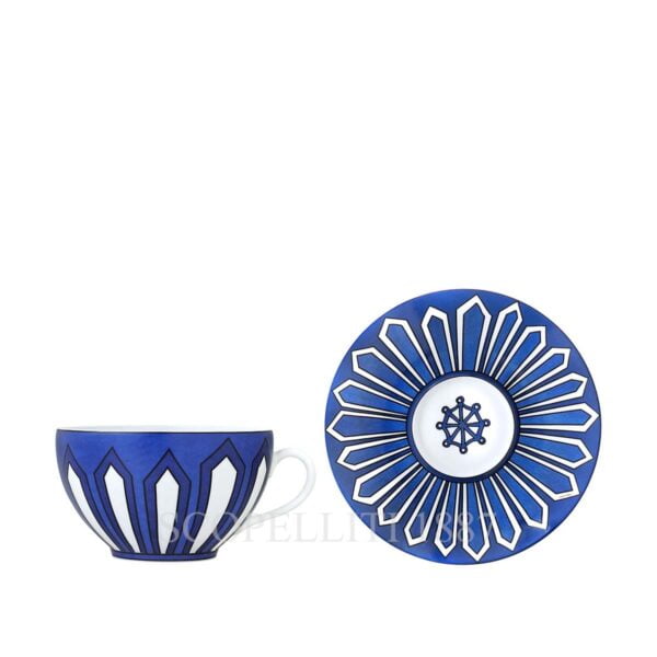 hermes porcelain bleus d ailleurs breakfast cup and saucer