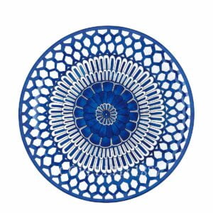 hermes bleus d ailleurs round platter large model limoges porcelain