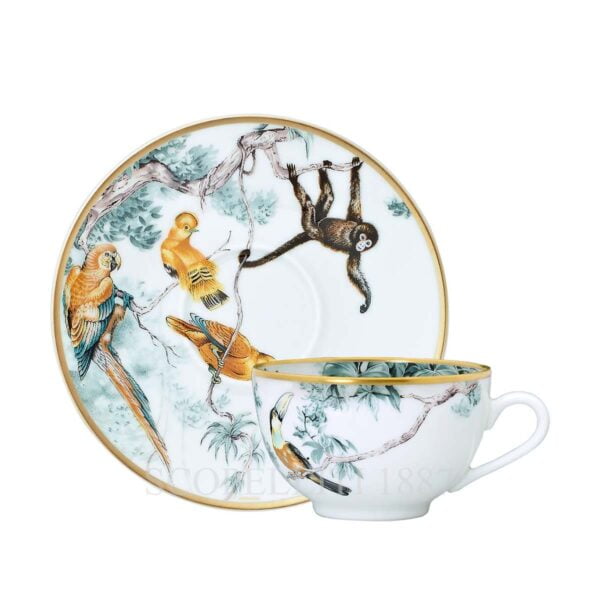 hermes limoges porcelain carnets d equateur tea cup and saucer