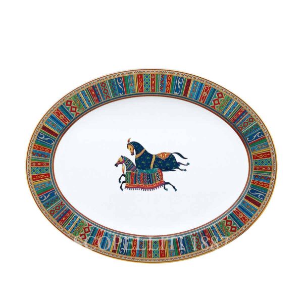 hermes limoges porcelain cheval d orient oval platter large