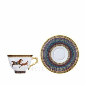 hermes limoges porcelain cheval d orient tea cup and saucer