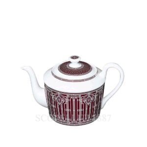 hermes limoges porcelain h deco rouge teapot