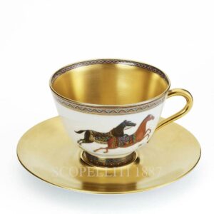 hermes cheval dorient golden tea cup