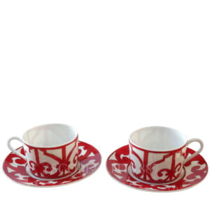 hermes red tea cups