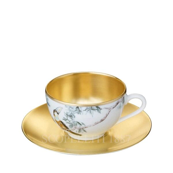 hermes gold tea cup and saucer carnets d equateur or