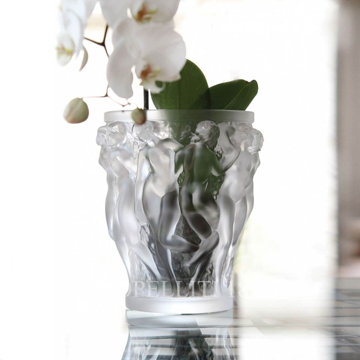 lalique bacchantes clear crystal vase