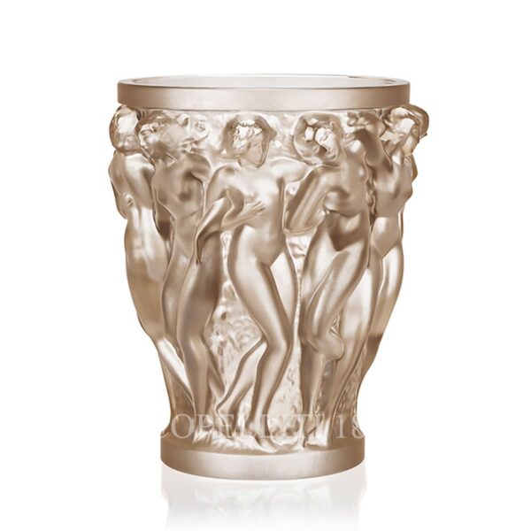 lalique bacchantes gold luster crystal vase