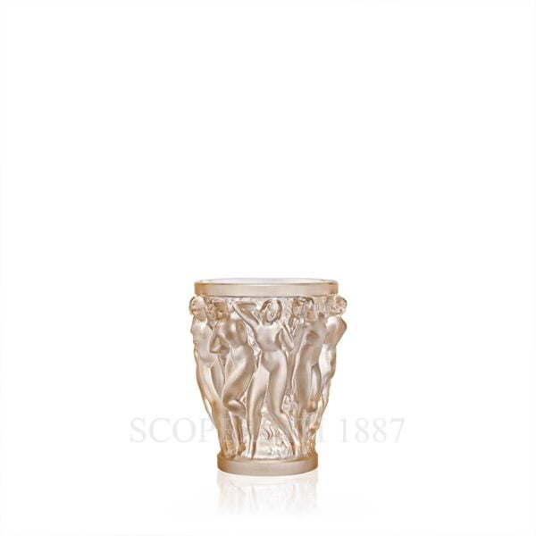 lalique bacchantes vase golden luster crystal